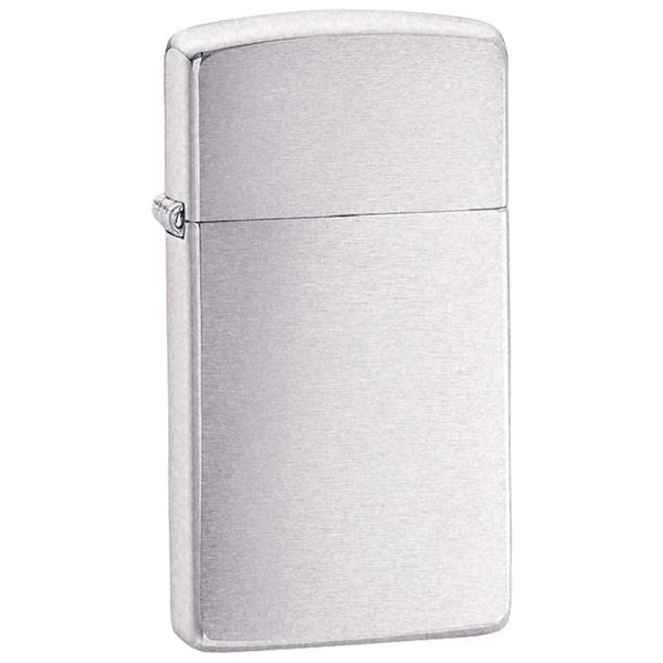 Zippo brushed chrome finish slim design lighter