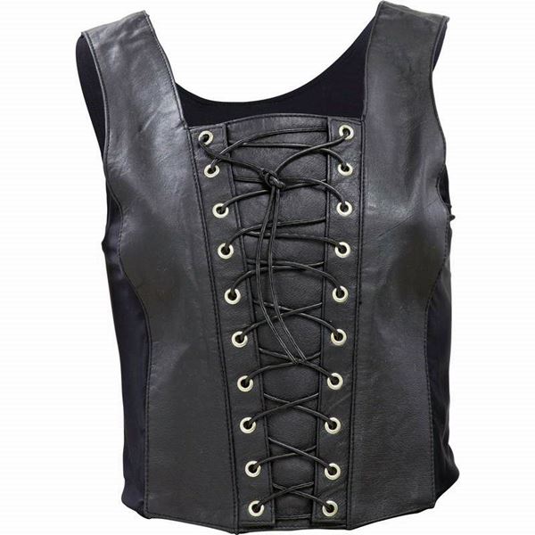 ladies solid genuine leather vest