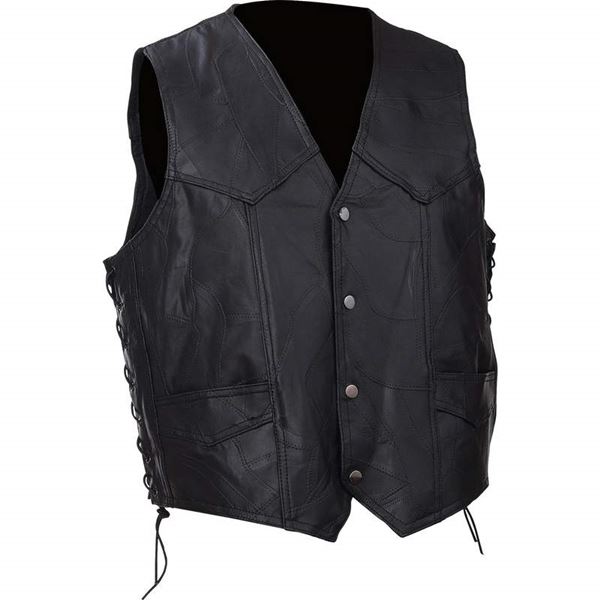 leather vest with live to ride eagle patch 1