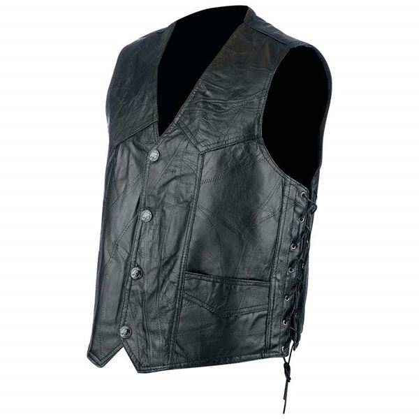 Genuine hog leather motorcycle riders vest