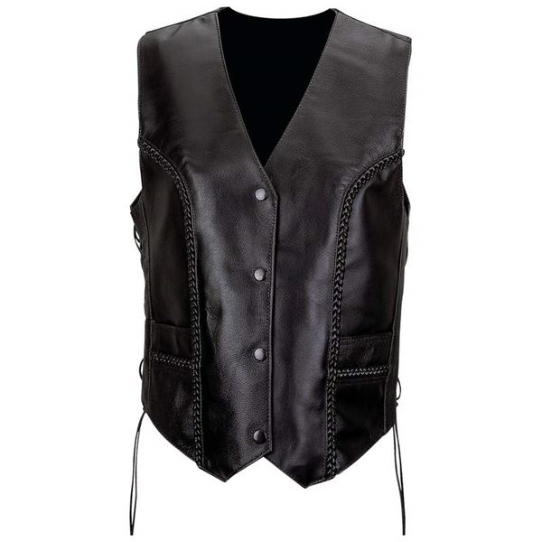 Ladies Solid Genuine Leather Vest