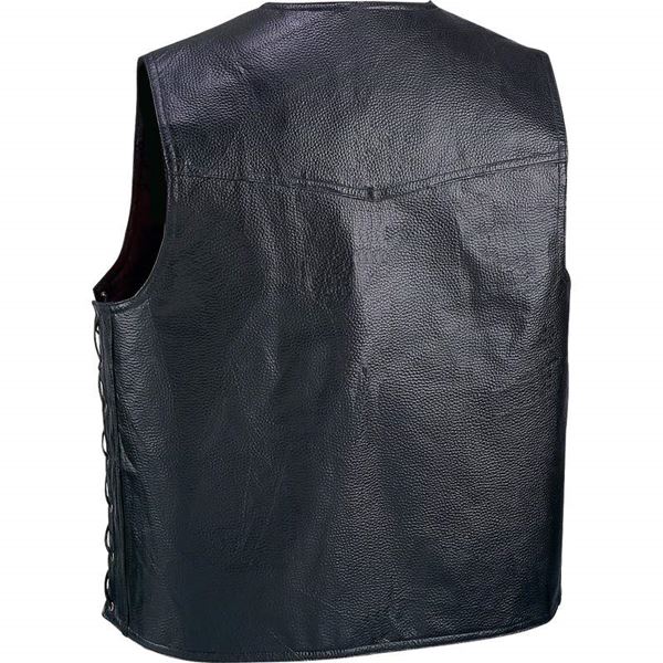 Hand sewn pebble grain genuine leather vest 1