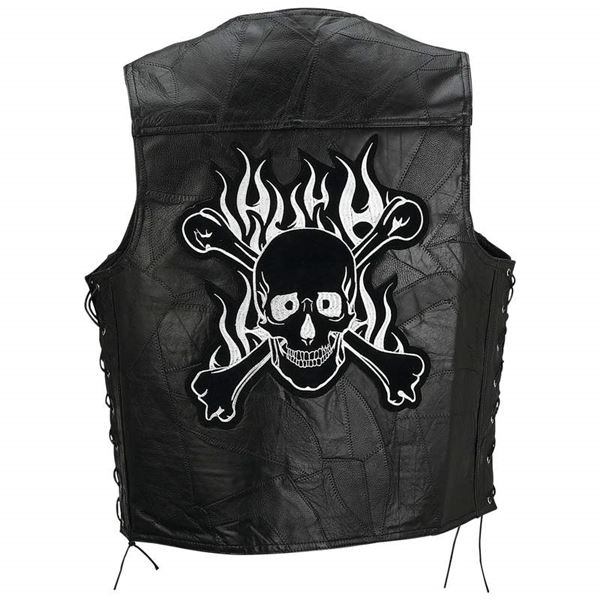 Diamond Plate™ buffalo leather motorcycle vest