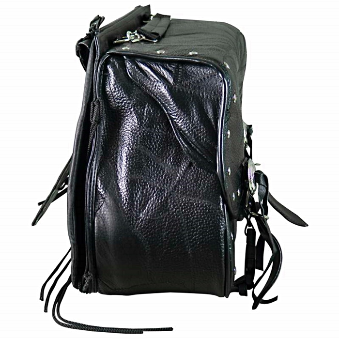 Buffalo Leather Motorcycle Saddle Bag Set