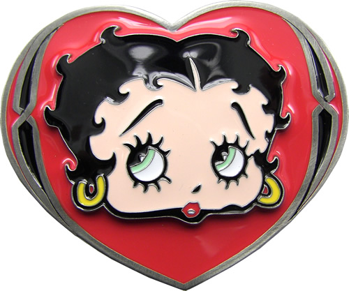 Licensed Betty Boop Heart Belt Buckle