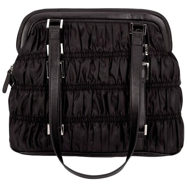 GiGi Chantel Black Ruched Large Purse