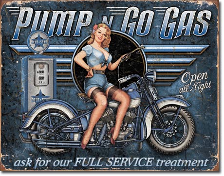 Pump n Go Gas - Open All Night Tin Sign