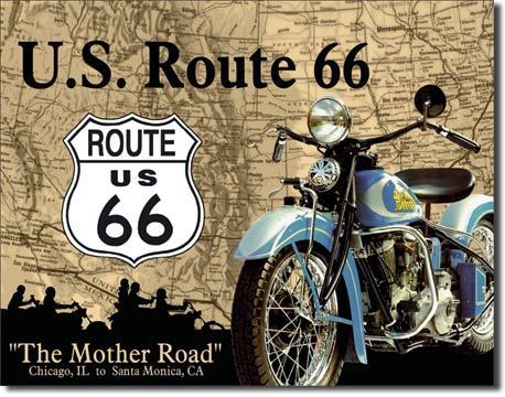 US Route 66 The Mother Road Tin Sign