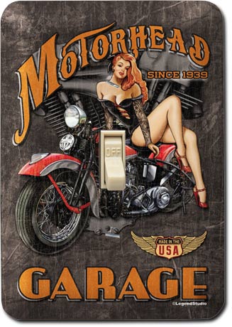 Motorhead Garage Light Switch Plate