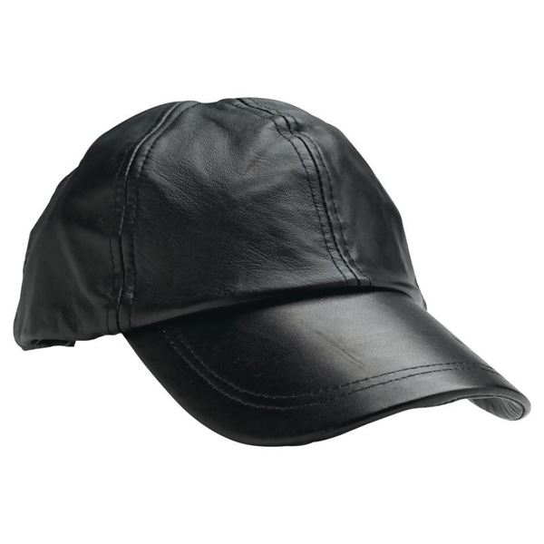 Solid genuine leather baseball cap