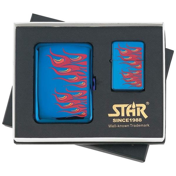 Blue Ice Lighter Set With Flames