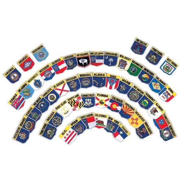 77pc Embroidered State Flag Patch Set