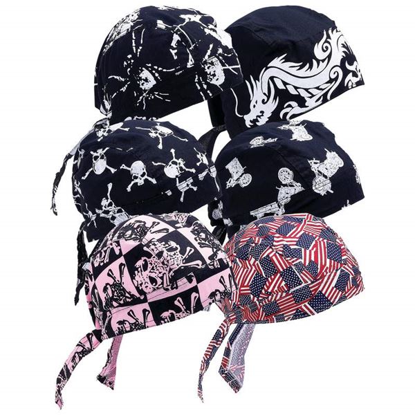 Cotton skull cap set 6pc assorted