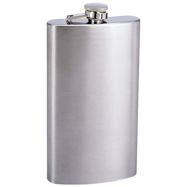 8oz Narrow Stainless Steel Flask Brushed finish