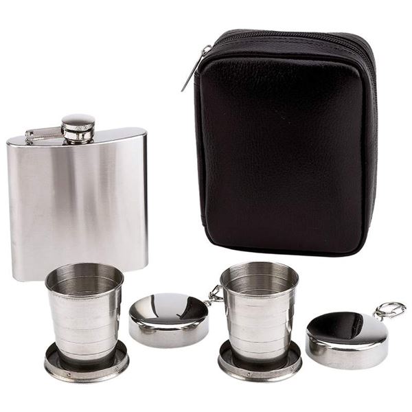 4pc Flask and Collapsible Cups Set 4pc Flask and Collapsible Cups Set