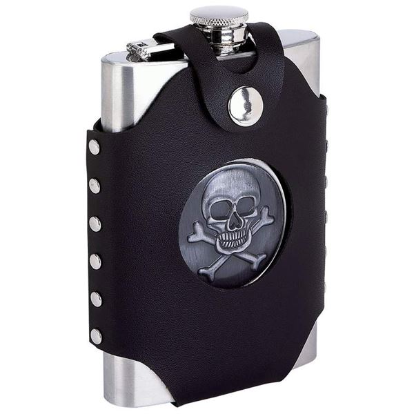8oz Flask with Skull Cross Bones 8oz Flask with Skull Cross Bones