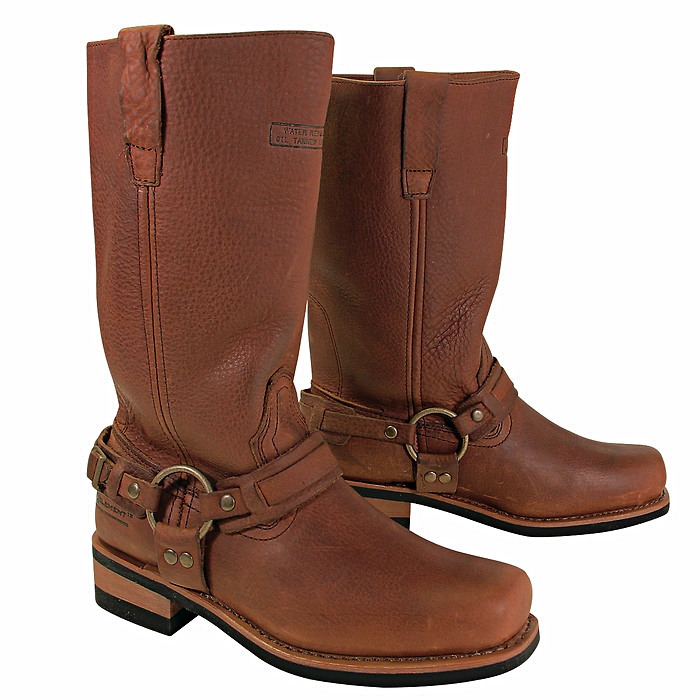 Crushed Dark Brown Harness Boots Crushed Dark Brown Harness Boots