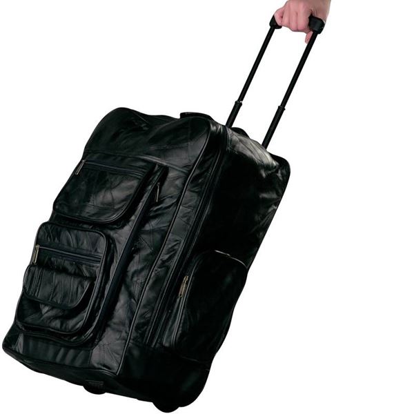 Leather super deluxe backpack rolling cart