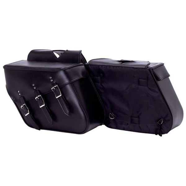 2pc Slanted Motorcycle Saddle Bag Set