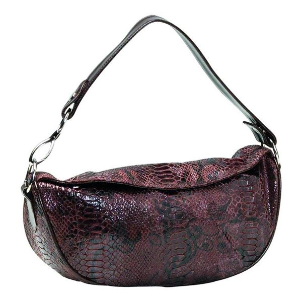 Brown Faux Snakeskin Purse