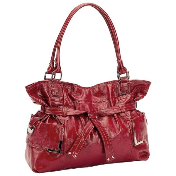 Gigi Chantal Large Red Faux Leather Purse