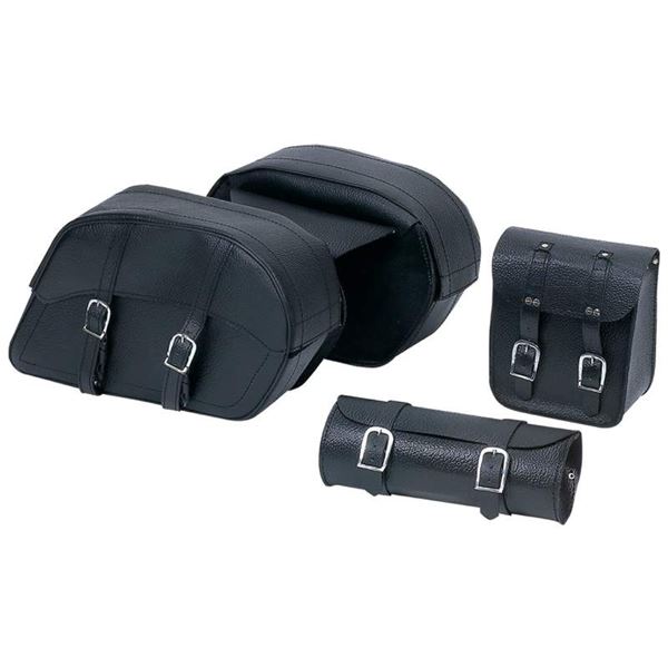 4pc cowhide leather buckle luggage bags set