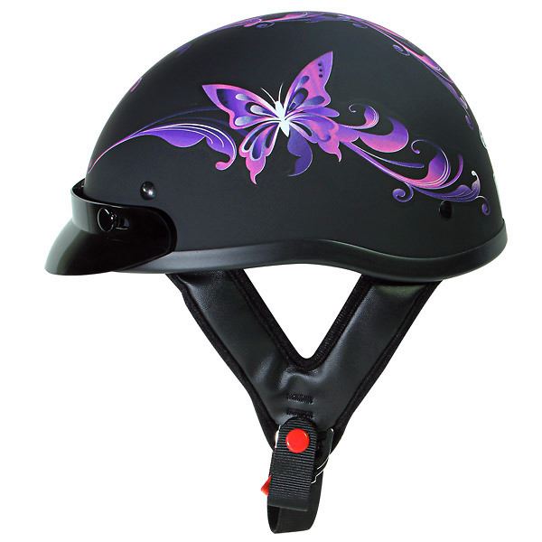Purple Butterfly Half Helmet
