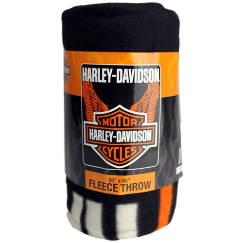 Licensed Wings Harley Davidson Fleece Blanket