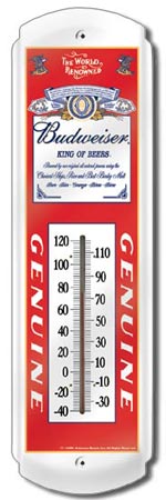 Genuine Budweiser Shop or Home Thermometer