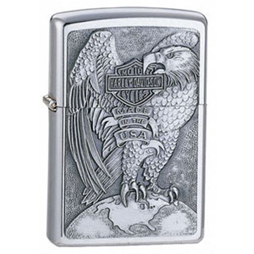 Zippo Brushed chrome finished lighter with HD Eagle